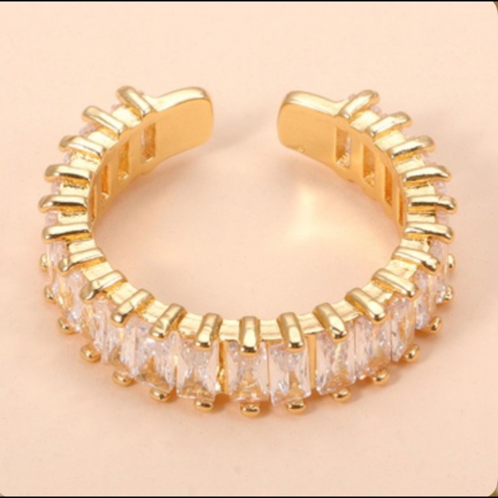Geometric Zircon open Adjustable Ring - Picture 3 of 4